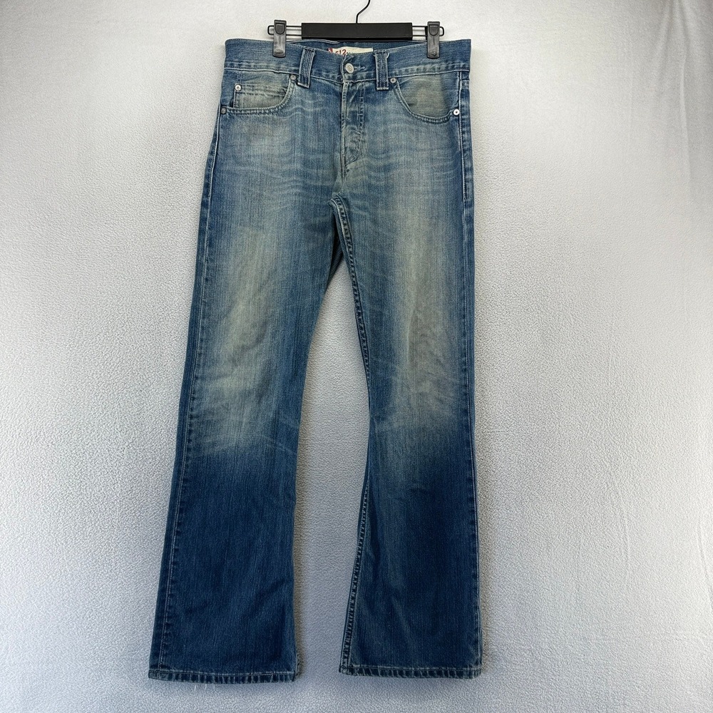 Vintage Levis Jeans men's 32x32 Blue 512 Bootcut Dark wash Whisker Faded y2k